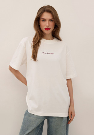 Футболка "Mood: Need wine" белая Футболка "Mood: Need wine" белая